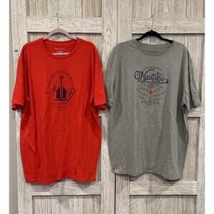 Nautica T-Shirt Men’s XXL Red & Gray Seaport Sailing Lot Of 2